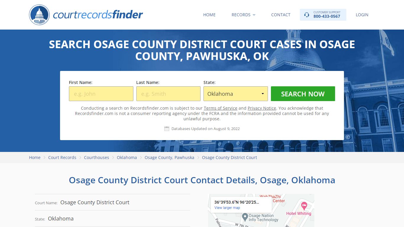 Osage County District Court Case Search - RecordsFinder